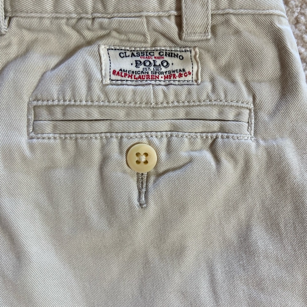 Polo by Ralph Lauren Kid’s Khakis 100% Cotton Adjustable Tab Waist Tan Size 5 - Picture 2 of 8
